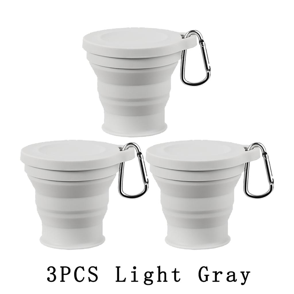Lightweight to Carry Silicone Folding Cup Mountain Camping Outdoor Use Travel Retractable 180ml Mini Coffee Cup Drinking Cup With Cover Reusable