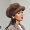 Winter Beret French Style Solid Color Design Versatile Wide Brim Hat Warmth Octagonal Hat Elegant One Size