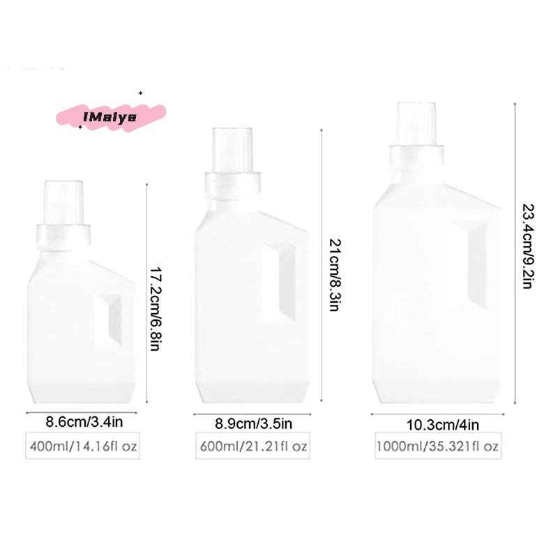 M-1Pc 400/600/1000ml Large Capacity Laundry Detergent Dispenser Bottle Household Softener Shampoo Shower Gel Storage Container