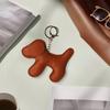 Women Girls Cartoon Dog Creative Pendant Bag Decorations PU Leather Cute Solid Color Fashion Keychain Decorative Gift Accessories