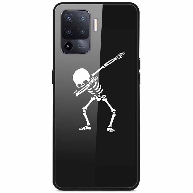 Tempered Glass Case For Oppo Reno5 Lite Hard Back Cover for Oppo Reno 5 Lite Luxury Painted Reno5Lite Funda 6.43'' Shockproof