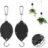 Lot de 2 crochets à rouleau pour plantes de panier suspendu, support à rouleau pour plantes rétractable