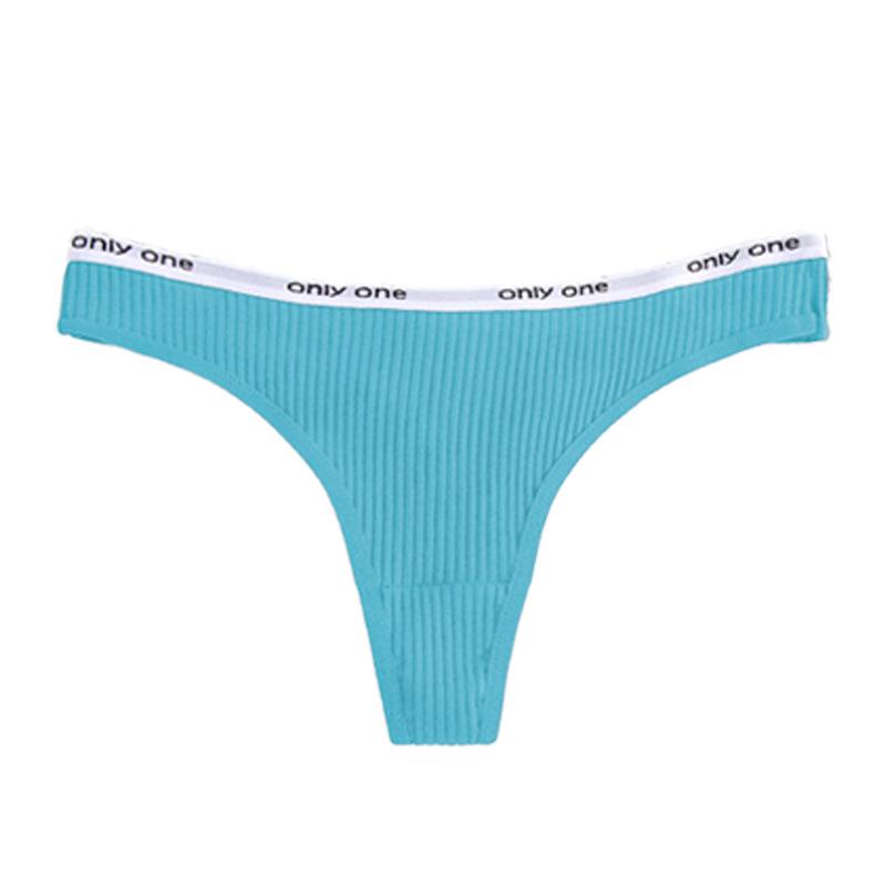 Tanga din bumbac cu nervuri cu talie joasă pentru femei - Distractiv, Sexy, Mărime europeană, Dispoziție seducătoare