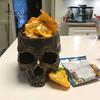 Unique Gothic Gifts Skull Planter, Resin Head Flower Pot, Halloween Candy Bowl, Spooky Beauty Store Display Props Decoration for Tabletop Home
