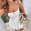 Elegant Women's Strap Dress, New Summer High-Waisted Pleated A-Line Midi Dress