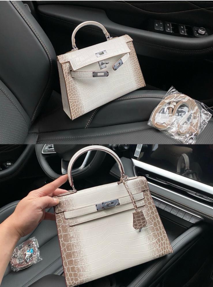 Europese & Amerikaanse Retro Krokodillenpatroon Kelly Enkelbandige Crossbody Tas: High-End, Modieuze, Lichte Luxe Handtas voor Dames