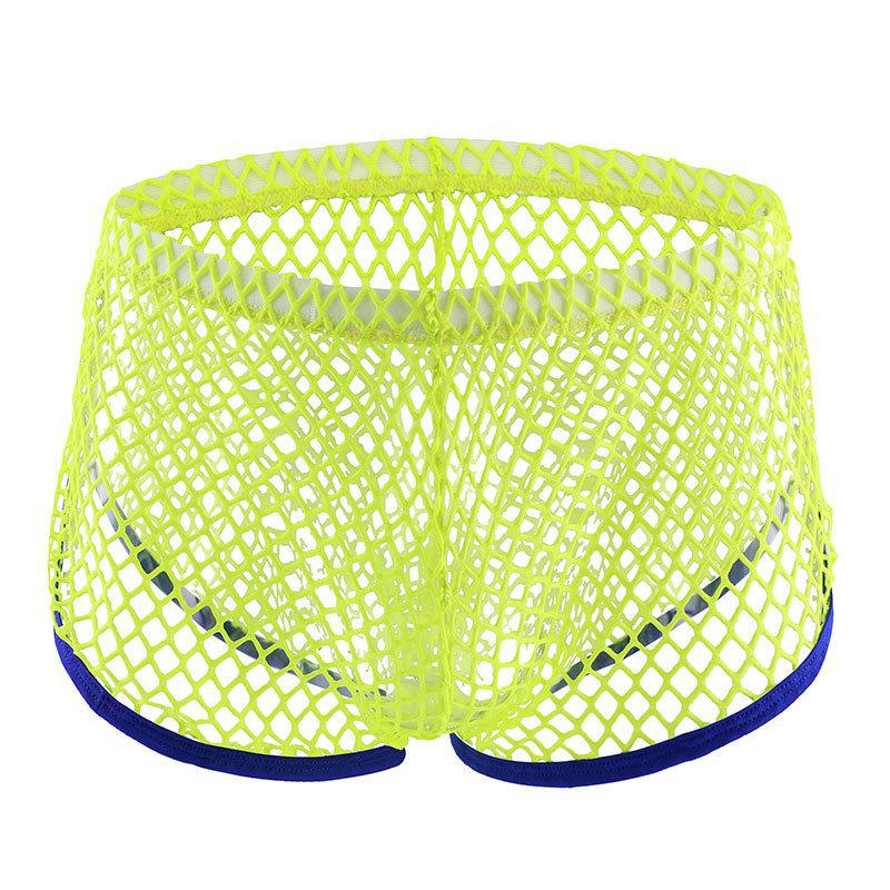 Men's Low Waist Mesh Breathable Boxer Briefs - Transparent & Youthful Design