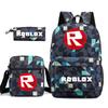 Roblox Spiele Rucksäcke für Herren und Damen Schultaschen für Schüler Kleine Umhängetaschen Federmäppchen Dreiteilige Computertaschen Campus