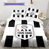 Ask Name Badge Custom Name Pattern Bedding Quilt Set Quilt Cover Pillowcase Home Birthday Gift(1 * Duvet Cover + 2 * Pillowcase, Without Core)