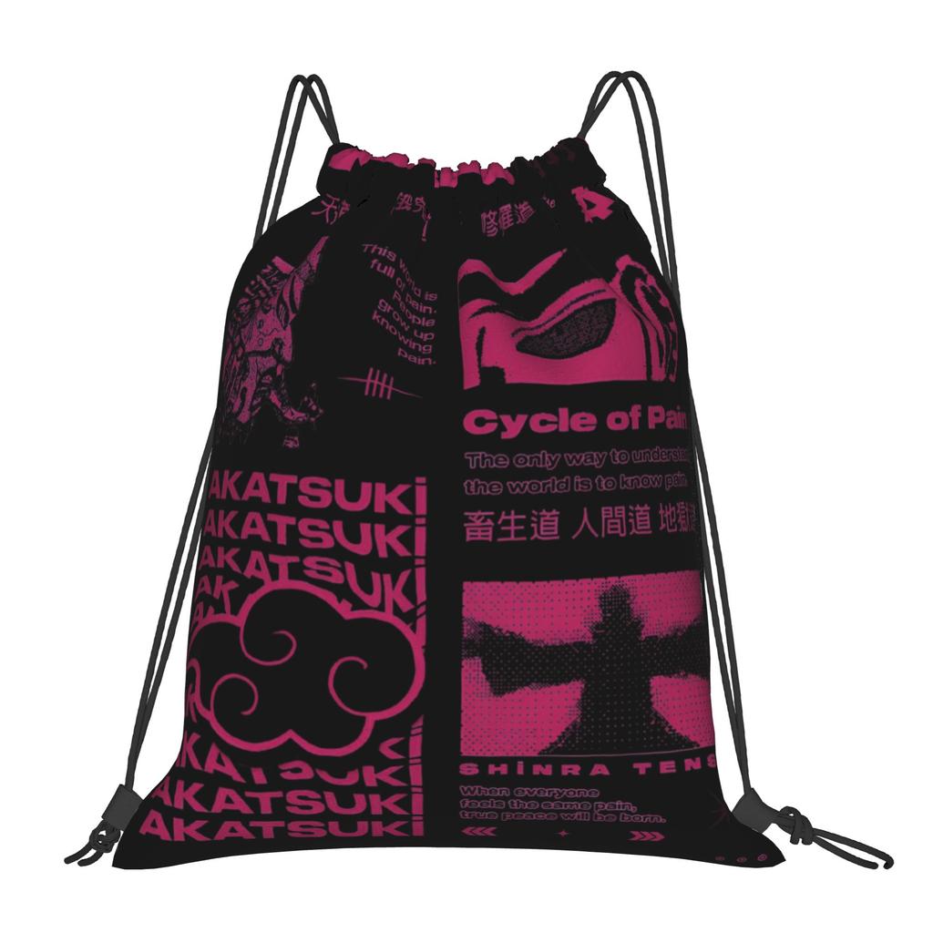 Custom N-Narutoes Akatsukis Drawstring Bag Women Men Lightweight Logo Sports Gym Storage Backpack