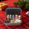 Mini Nativity Scene Figurine In Tin Box Pocket Birth Of Jesus Ornament Christmas Sheep Statue Home Desk Shelf Office Decor