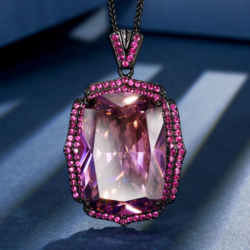 Jewelry Copper Bottom Gold-Plated Simulation Nordic Blue Temperament Black Gold Pendant Necklace Main 20 * 28