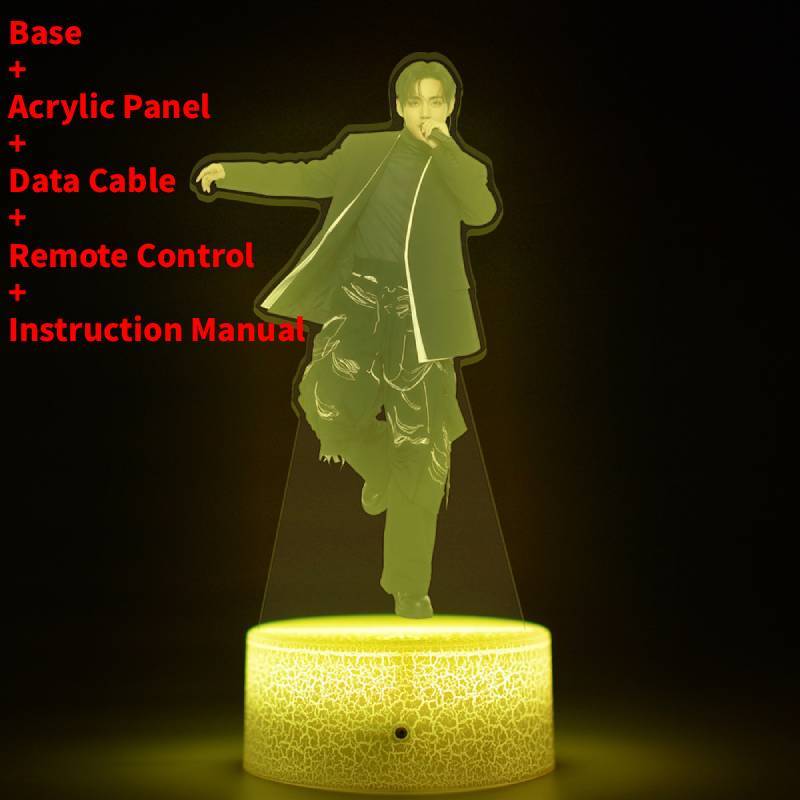 Lumină de noapte LED pentru concertul de revenire al turneului mondial BTS cu telecomandă pentru decorarea camerei și cadou de colecție