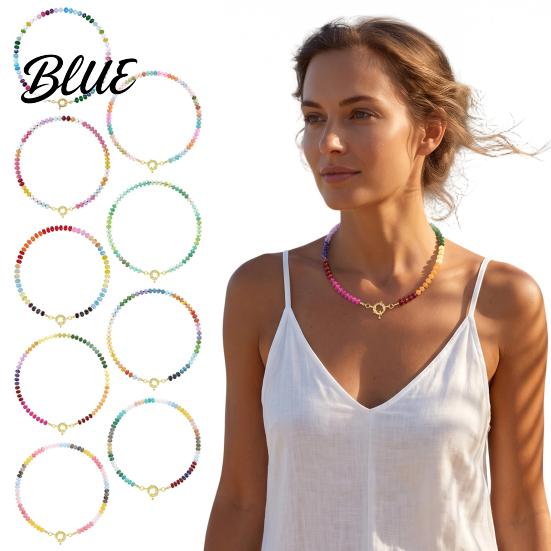 Exquisite Design Necklace Stone Beads Colorful Beaded Choker Boho Summer