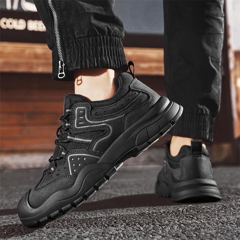 Luxury Brand Man Treking Footwear Version Men Casual Leather Shoes Non-Slip Outdoor Walking Shoes Comfortable Men's Hiking Shoes