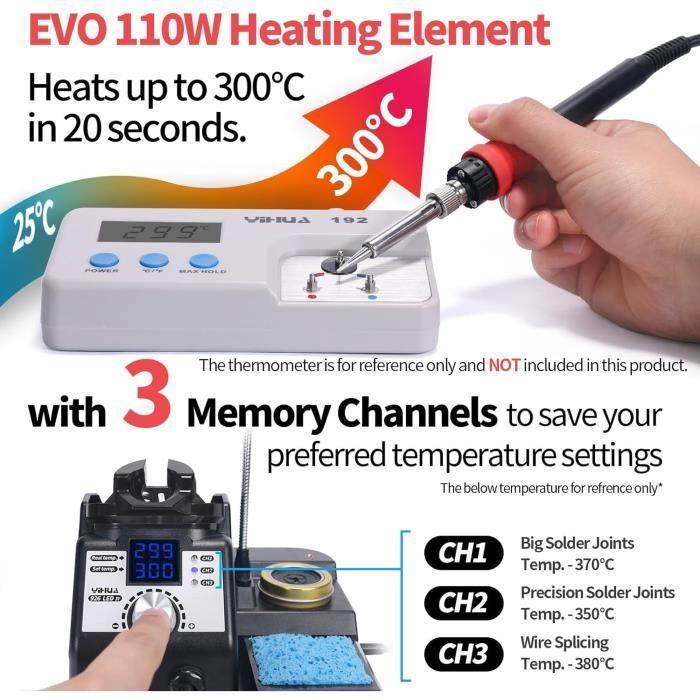 Station de soudage numérique yihua 926led-iv 110w evo