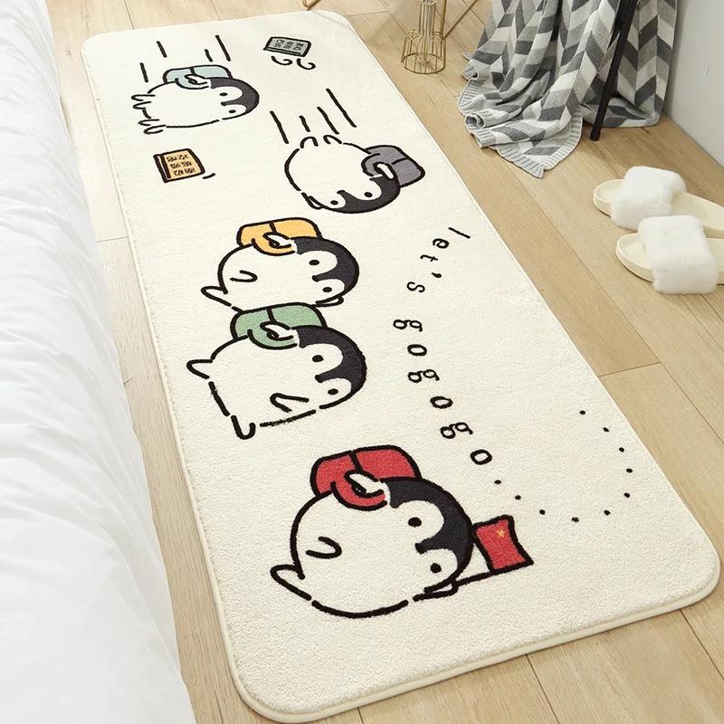 Cartoon Creative Bedroom Long Rug Super-density Fluffy Bedside Carpet with Absorbent Non-slip Bathroom Doormat Area Rugs