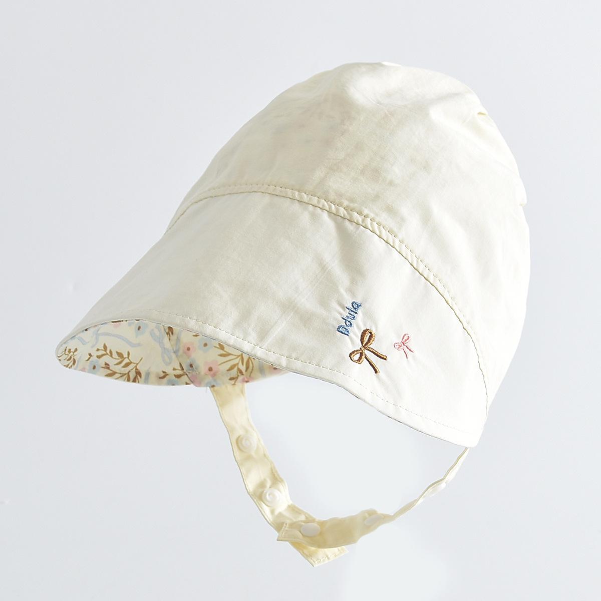 Baby Reversible Wide Brim Sun Hat - Windproof, Versatile, Comfortable Style 44-46 cm Hat Circumference грязно-белый