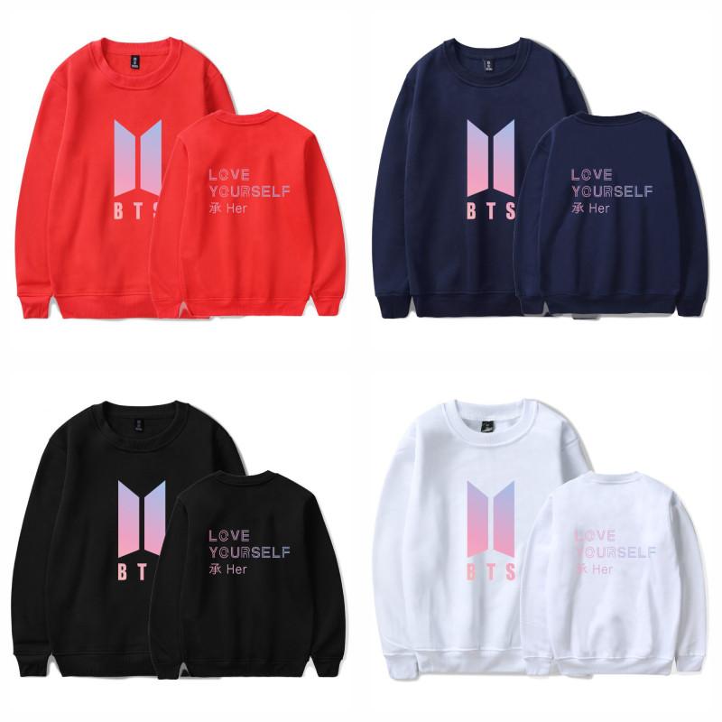 BTS-Sweatshirt mit Printmuster und Fleecefutter für jugendliche Fans