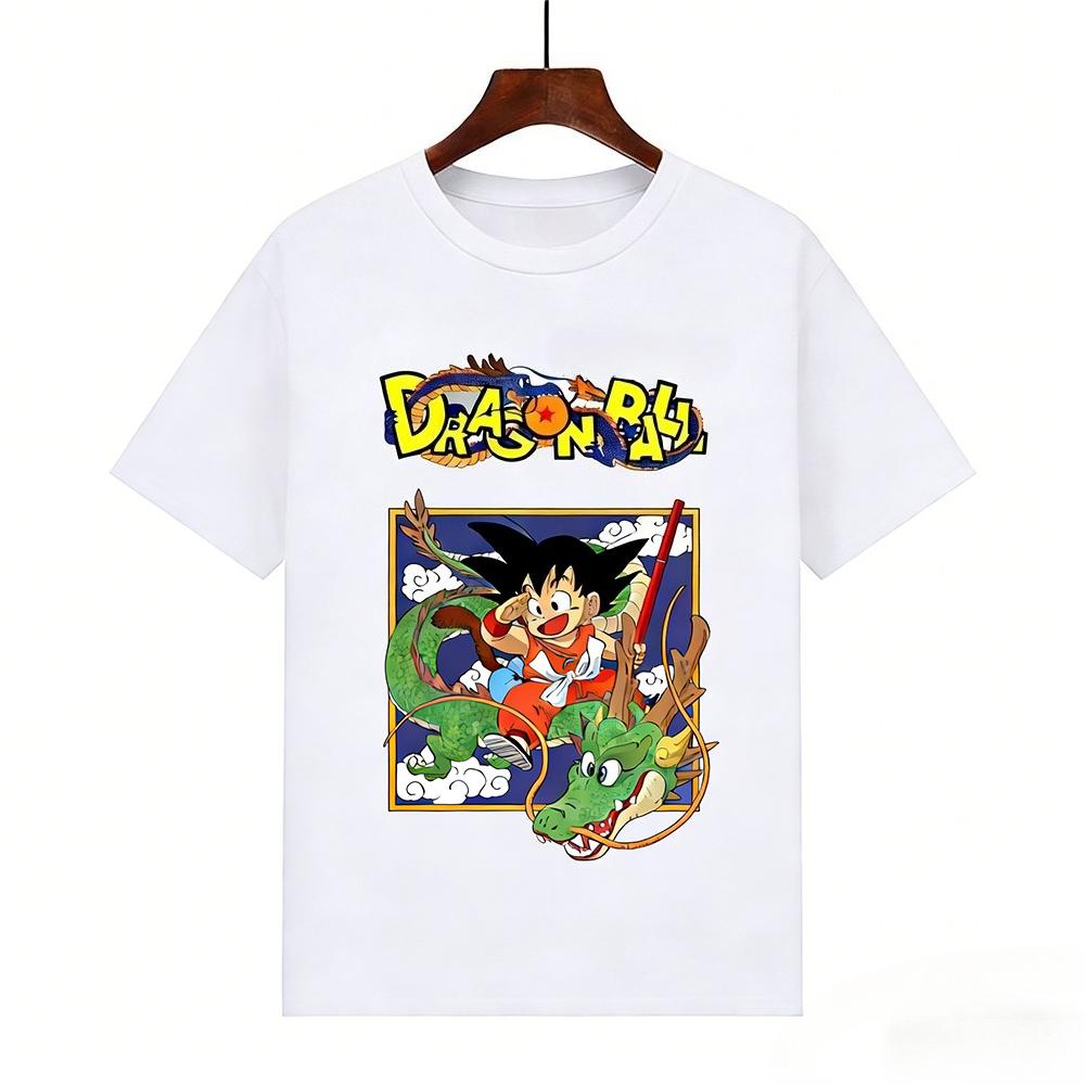 Dragon Ball Goku Anime Print Tops 2026 Summer New Tshirt Unisex Dragon Ball Sports Unisex and Women Tshirt Fashion Streetwear S
