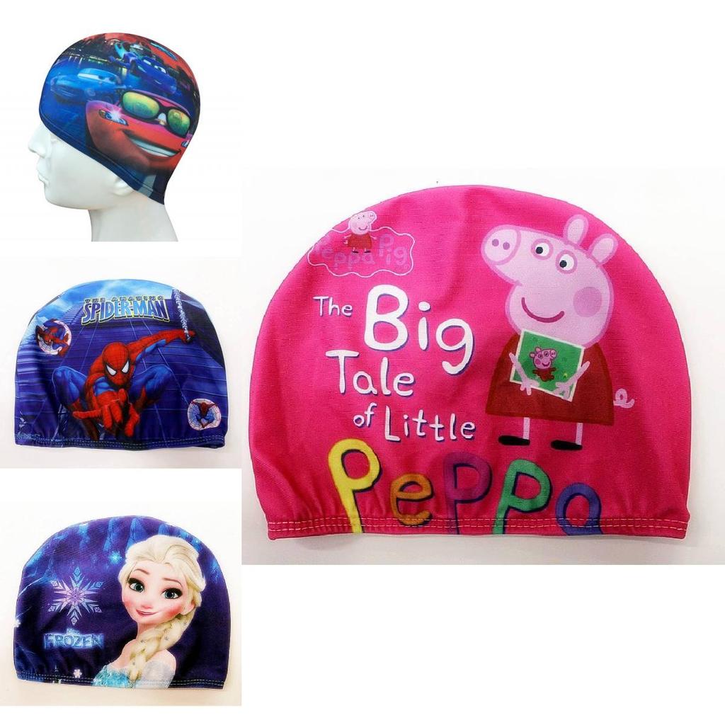 Children's Cartoon Swim Cap For Boys Girls Babies Polyester Colorful Cute Stylish Comfortable Swimming Hat