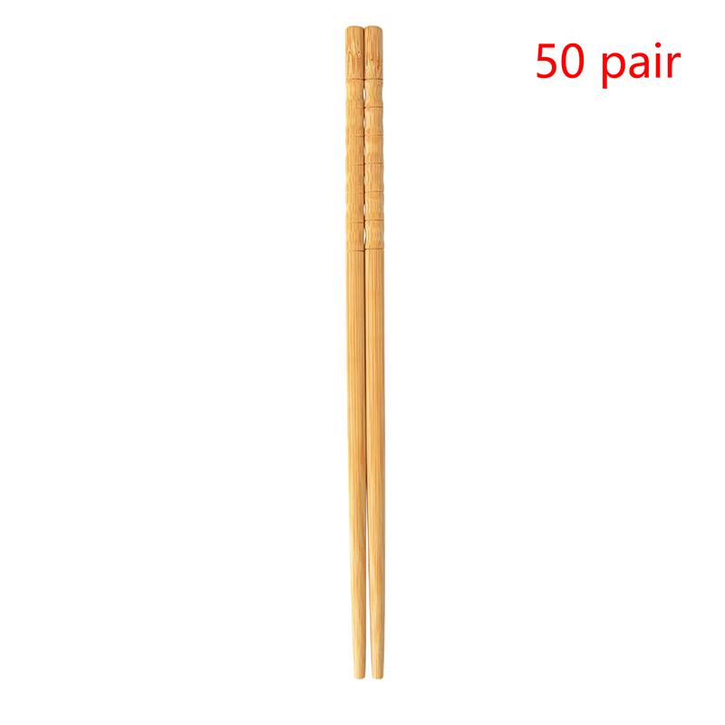 10/50 Pair Natural Bamboo Wood Carbonization Chopsticks Reusable Bamboo Joint Chopstick Chopsticks Healthy Chinese Dinnerware
