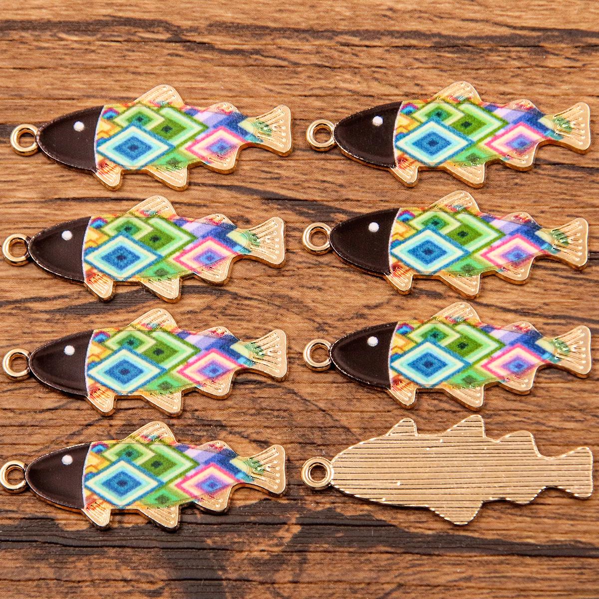 

Подвеска в виде маленькой рыбки 9 цветов, шарм из сплава 14x35 мм, эмаль цвета золота KC, аксессуар с морским животным