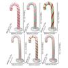 Blow Up Christmas Decorations Outdoor 4.26ft Candy Cane Decoration 6 Pieces Giant Inflatable Candy Cane With Water Fillable Base