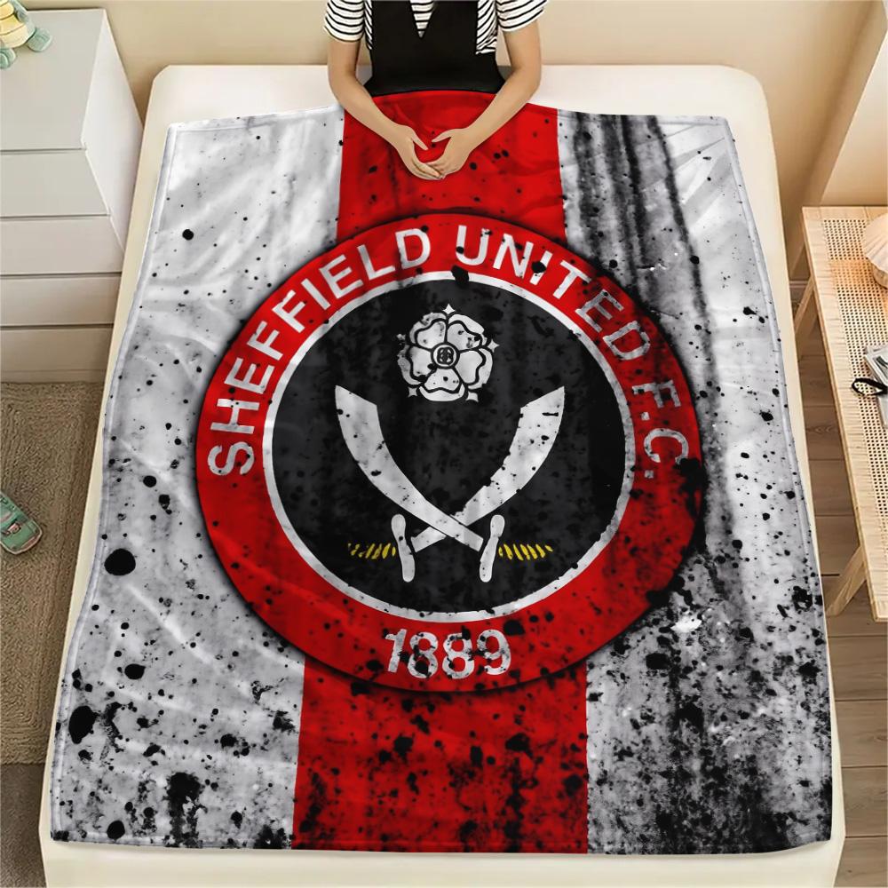 Sheffield United Football Club Print Flannel Blanket, High Quality Comfortable for All Seasons, Home Decor, Warmth and Comfort
