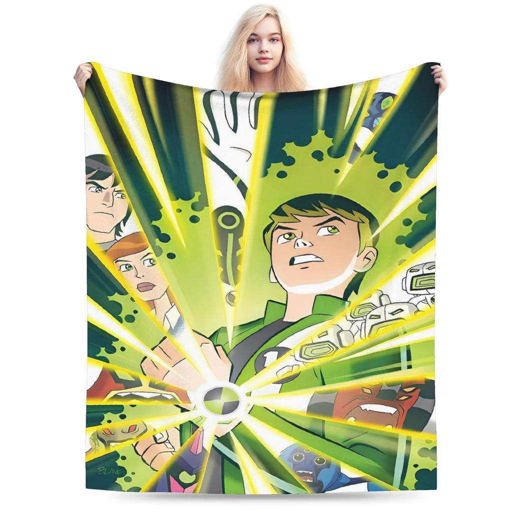 Ben 10 Omnitrix Pluszowy Koc Dziewczynki Chłopcy Flanelowy Koc Na Kanapę Łóżko Miękki Niestandardowa Jakość Narzuta Pomysł Na Prezent