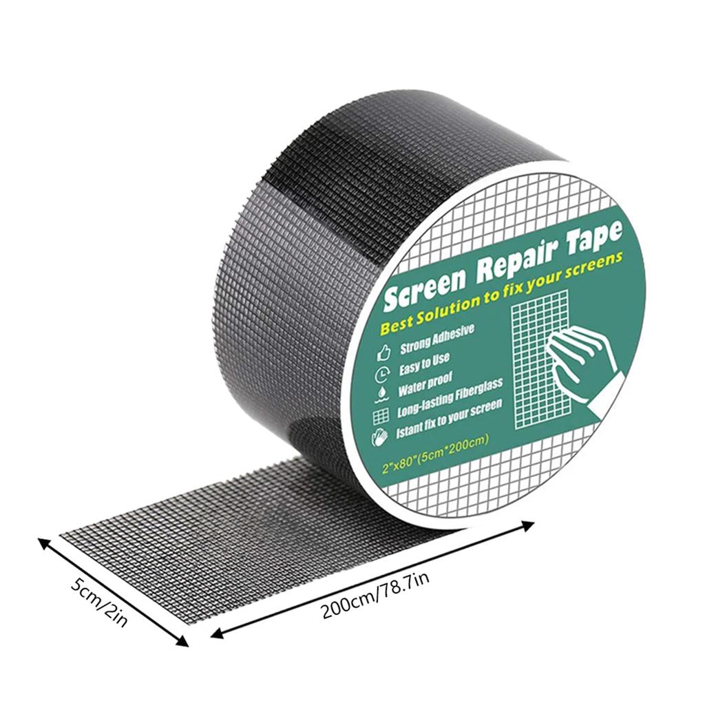 Window Screen Repair Tape Screen Repair Kit for Windows or Doors Strong Adhesive Screen Patch Fiberglass Screen Tape Mesh Repair
