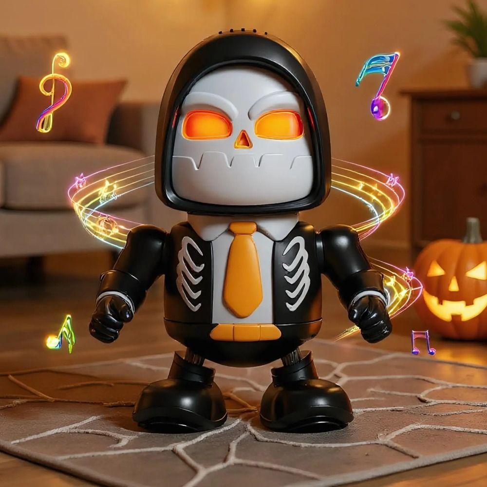 With Sound 3D Skeleton Dancing Toy Light Skeleton Man Dance Action Figures  Birthday Gift