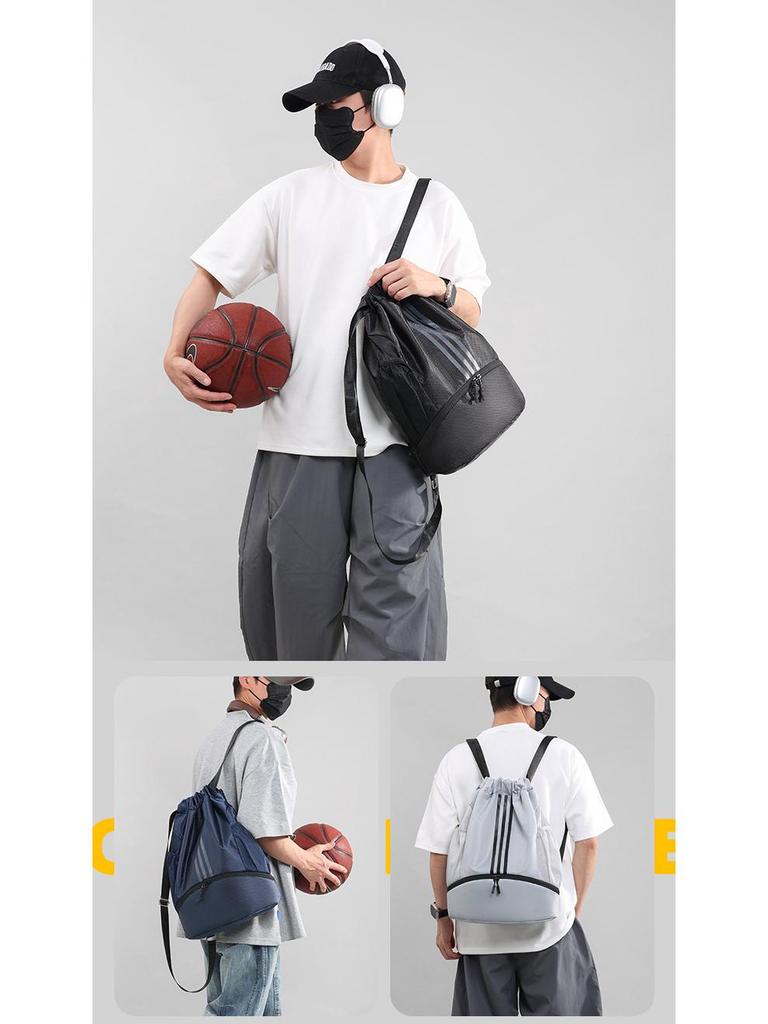 Erkek Spor Islak/Kuru Sırt Çantası: Yüzmek, Basketbol, Futbol, Ayakkabılar, Büzgü ipi, Çift omuzlu, Okul
