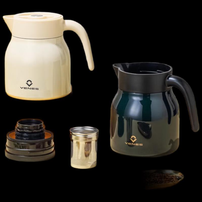 VENES 1L Stainless Steel Insulated Tea Pot with Filter