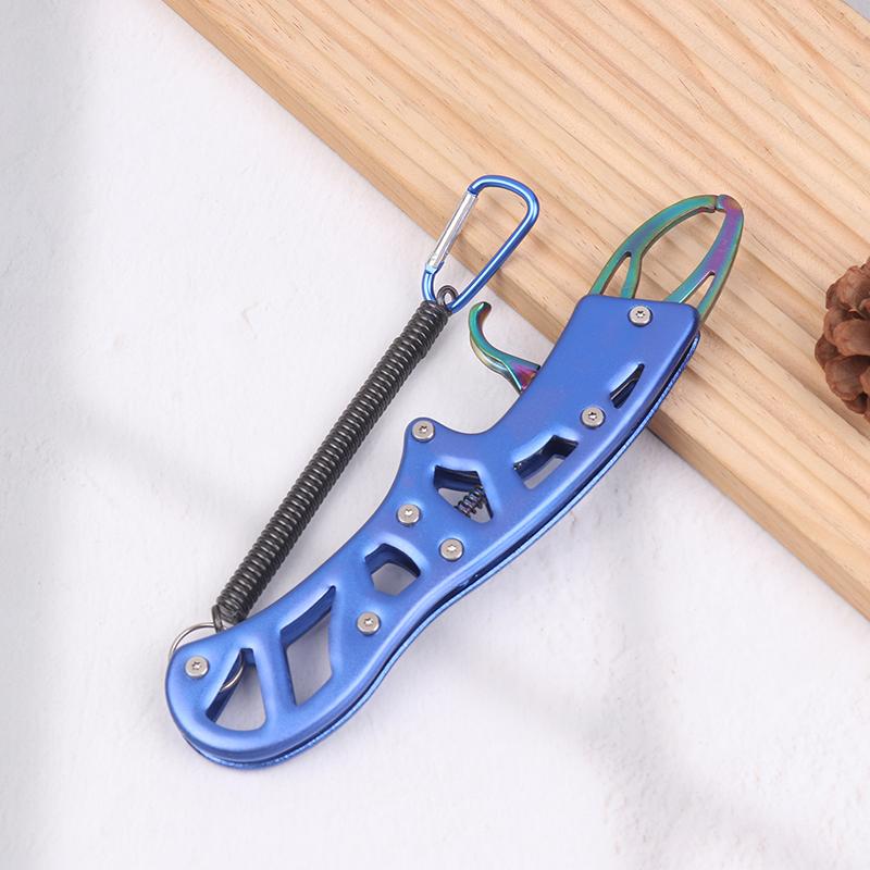 Fishing Aluminum Alloy Fishing Grip Pliers Fishing Lip Gripper Fish Plier Hand Grip With Tool Rope Fishing Accessories