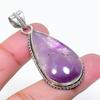 Natural Sage Amethyst Gemstone 925 Sterling Silver Jewelry Pendant 1.97" AP-15356