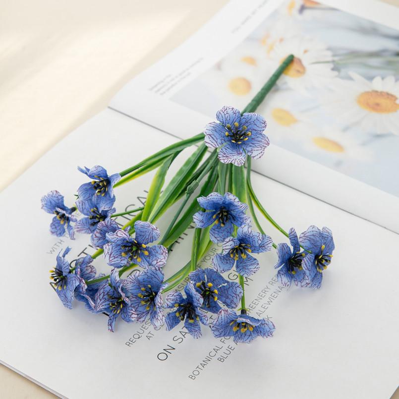 

6/12PCS Artificial Flowers Aquatic Plant Fake Plastic Flowers Home Ornament Outside Garden Festival Decor DIY Wedding Hall Decor 6PCS синий