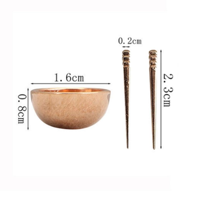 Miniature Tableware For Doll House Scene Display 1/12 Scale Metal Bowl Chopsticks Model Figure With Realistic Detailing