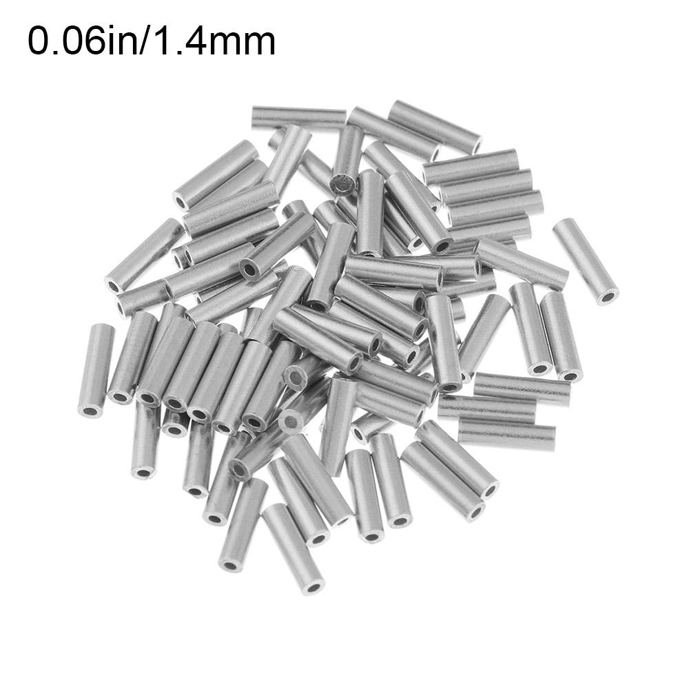 100pcs/lot Stainless Steel Connector Round Aluminum Crimp Sleeve Line Crimping Sleeves single Aluminum Fishing Wire Tube