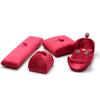 Misty Blue Velvet Jewelry Box: Double Opening for Rings, Earrings, Necklaces, Bracelets, Bangles, Rosaries, and Jewelry Pouch.