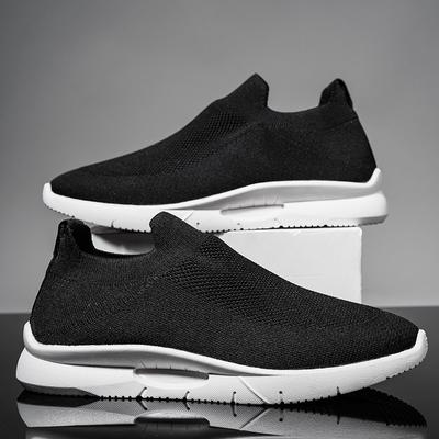 Fashion Summer Men's Casual Shoes Versatile Fly-woven Mesh Breathable Tennis Sports Slip-on Lazy Lightweight Men's Cloth Shoes