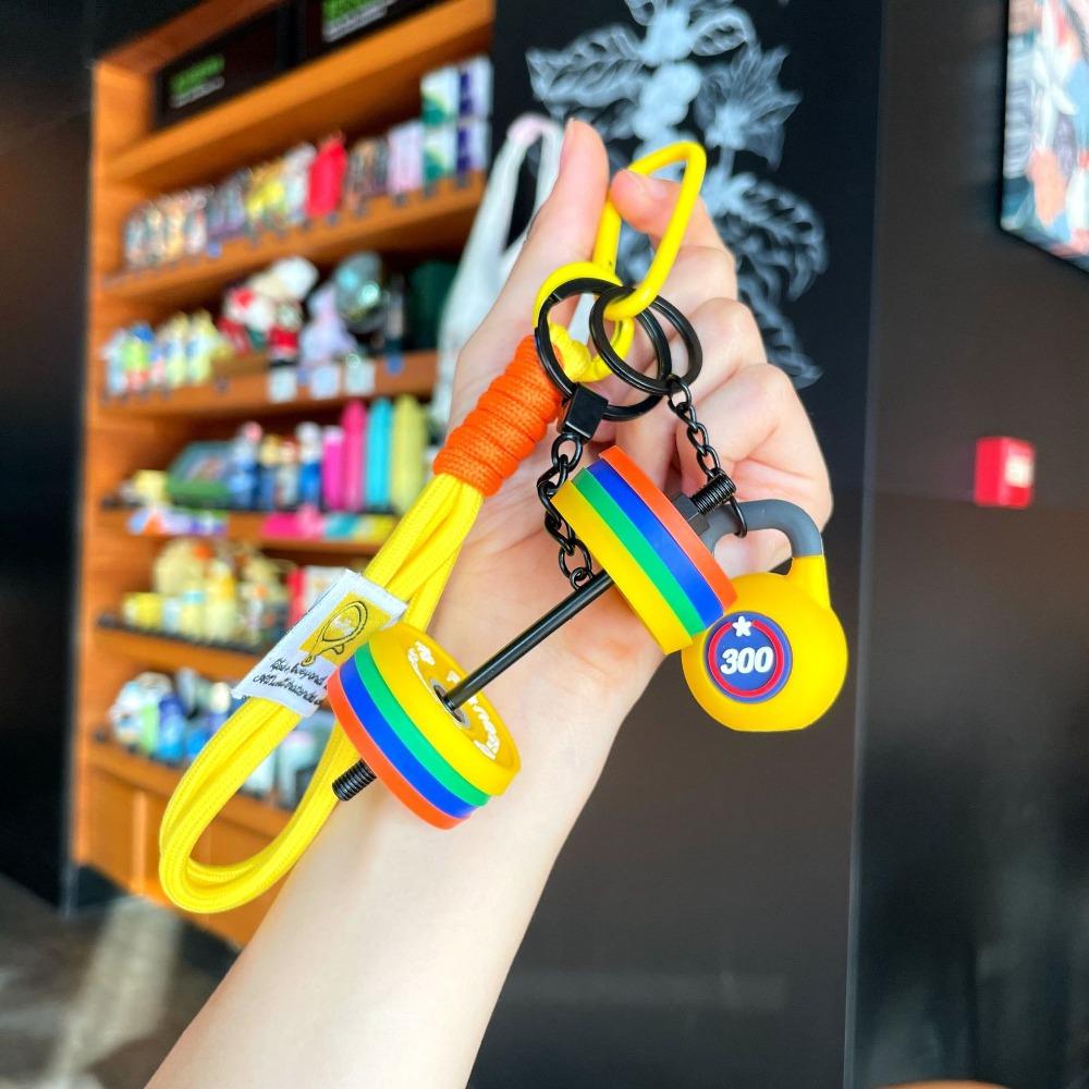 Detachable Simulation Dumbbells Keyring Dopamine Fitness Series Pendant Gifts