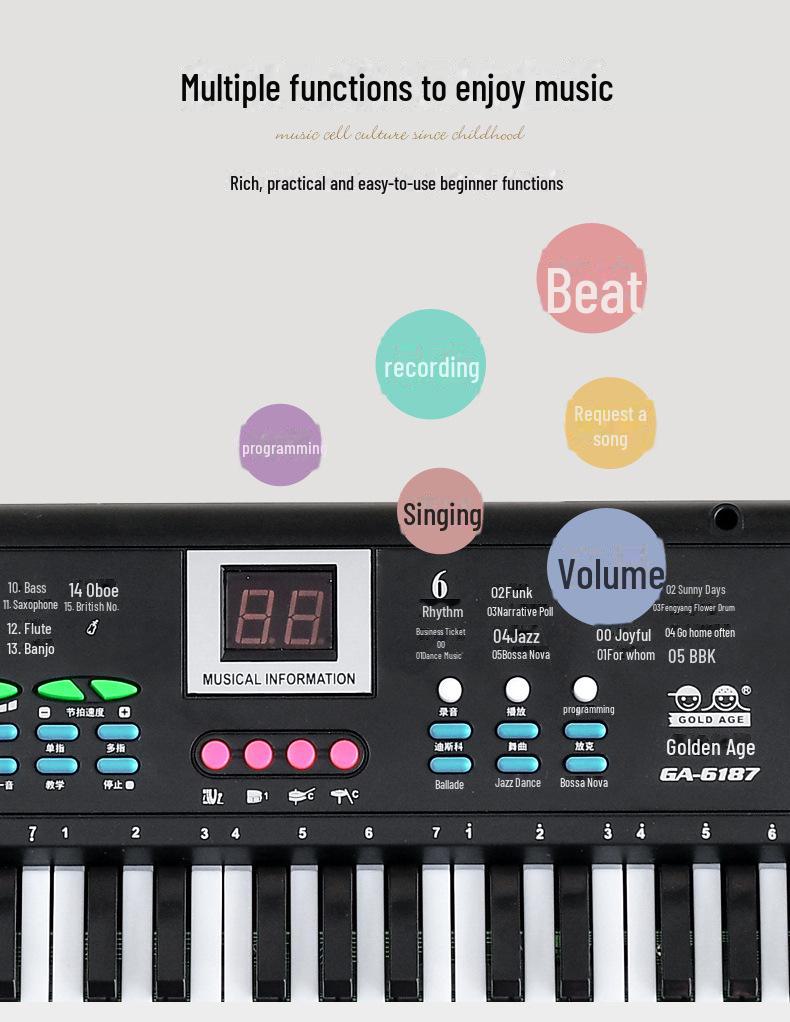 61-Key Children's Electronic Piano for Early Childhood Education