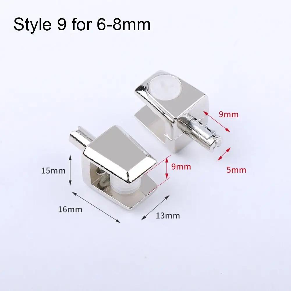 1Pc Glass Clamp 6-12mm Thicken Glass Plated Brackets Zinc Alloy Chrome Finish Shelf Holder Support Panel Brackets Shelves Clips