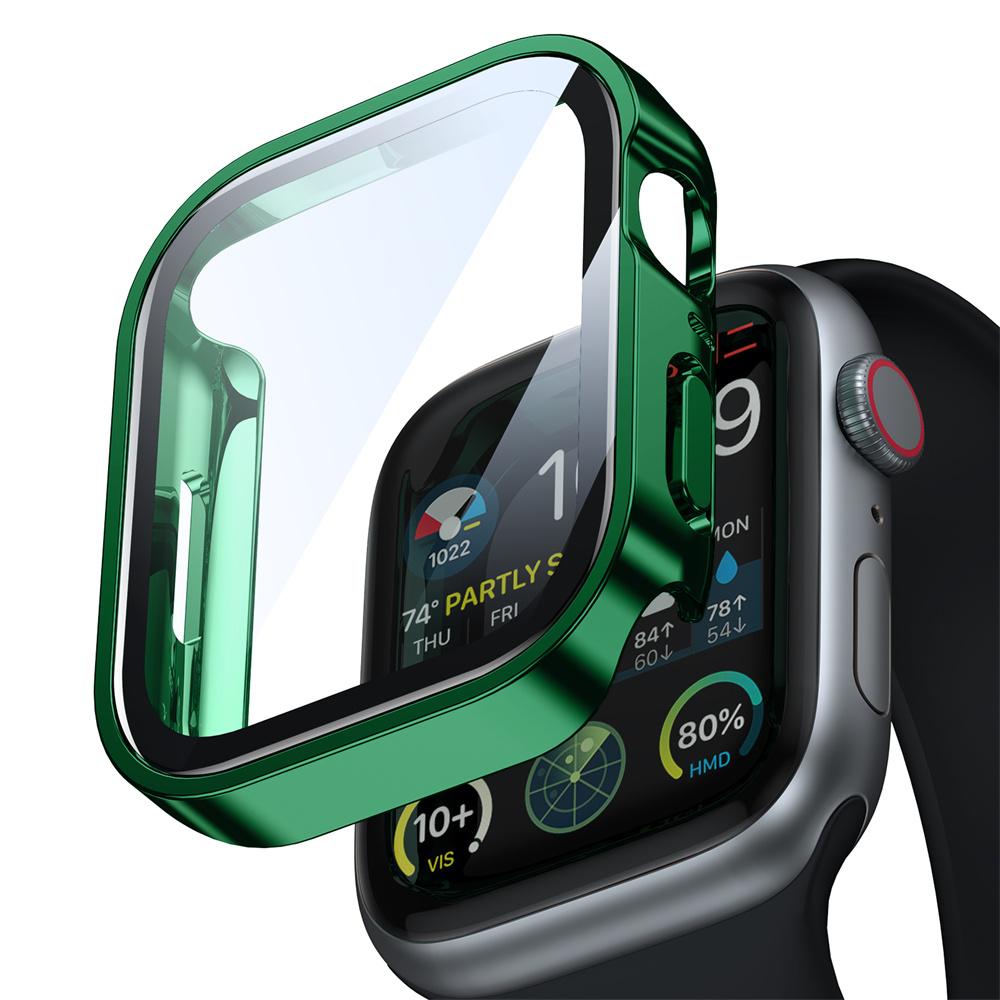 

Cover for Apple Watch Case 46mm 42mm 45mm 44mm 49mm 41mm 40mm Screen Protector Tempered Glass Series 11 10 7 8 9 SE 6 5 4 Ultra 2/3 46mm Series 11/10 зелений