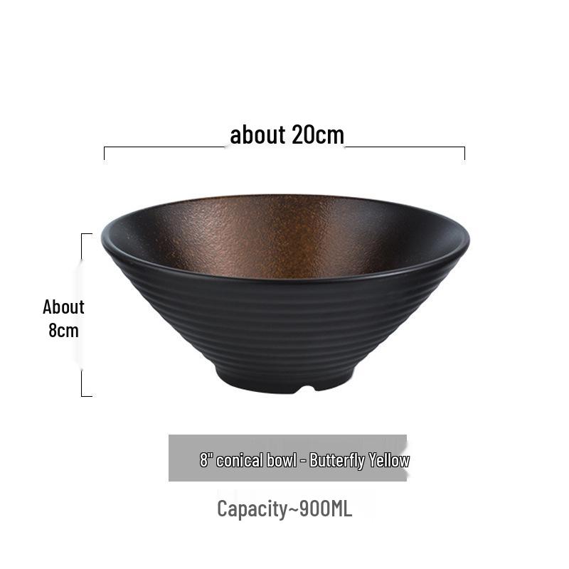 Japanese Ceramic Dòulì Ramen Bowl – Retro Coarse Pottery, High-End, Large Open-Mouth Trumpet Design, Ideal for Home Tableware