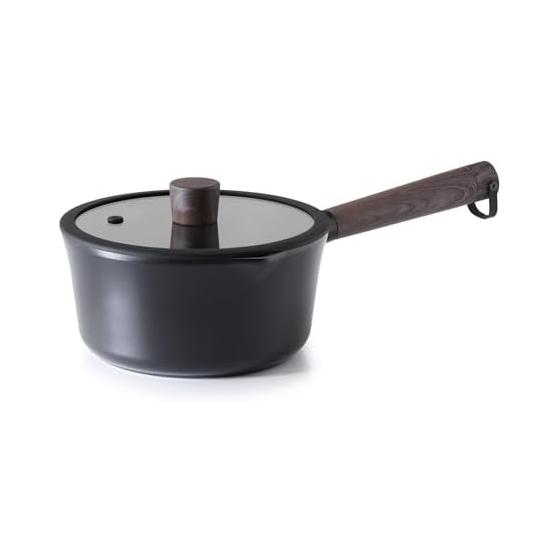 sensarte One-handed Pot, 20cm, with Lid, IH/Gas Fire Compatible, Pot, Single Pot, Sauce Pan, Tempura Pot, Milk Pan, Non-Stick, Non-Stick Processing,