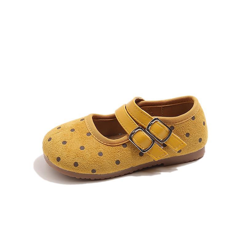 Zapatos de Cuero para Niñas, Nuevo Modelo Otoño Estilo Coreano, Zapatos de Princesa para Bebé con Lunares, Zapatos Birkenstock de Suela Blanda, Zapatos Planos para Niñas Pequeñas