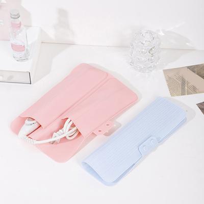 Sac de rangement pour fer à friser, Portable, bonne résistance à la chaleur, fermeture à boucle sans déformation, sac de rangement pour fer à friser en Silicone