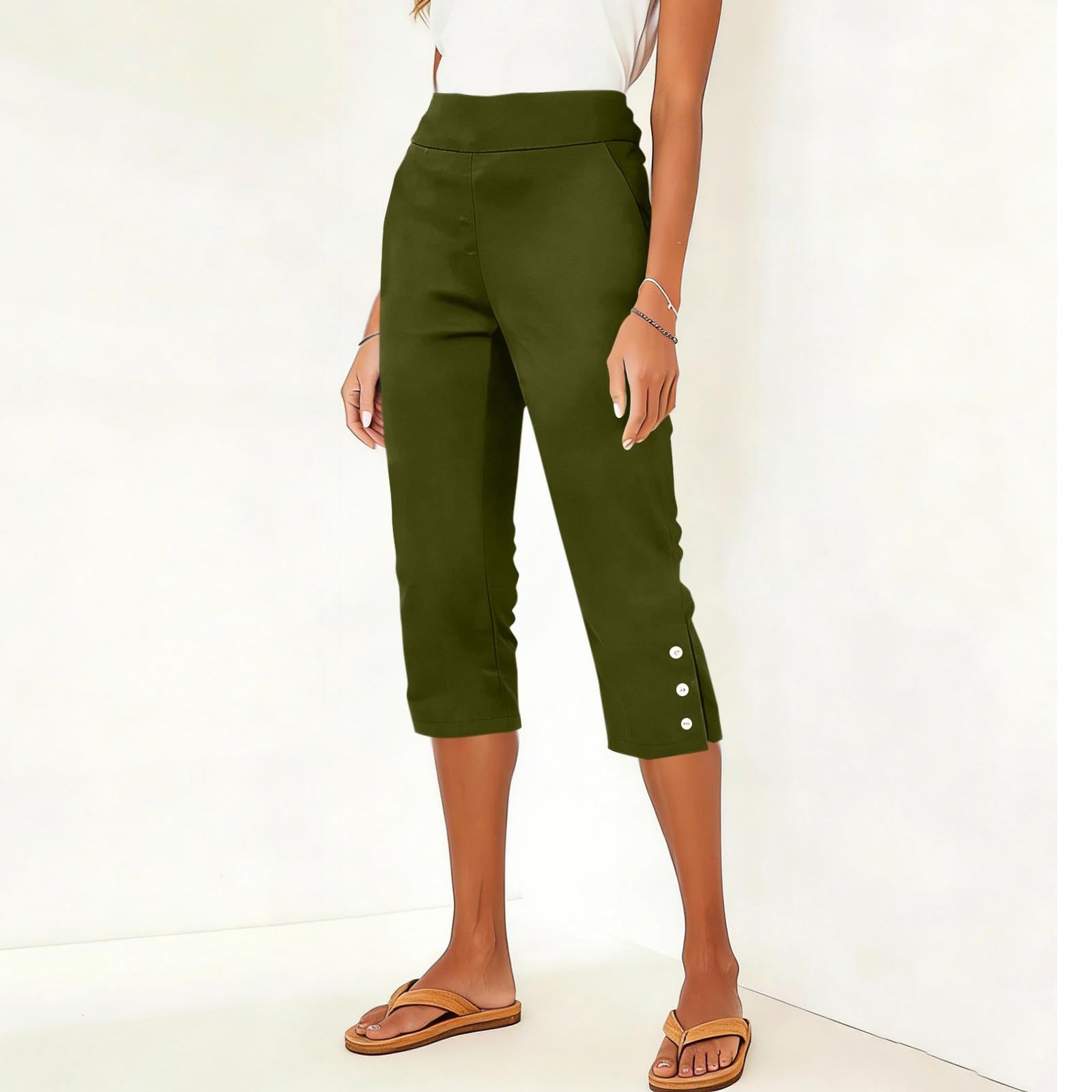

Women Casual Pants High Waisted Stretchy Leggings With Pockets M